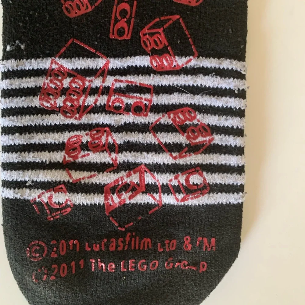 Lego Star Wars No Show Slipper Socks Darth Vader Black White Red